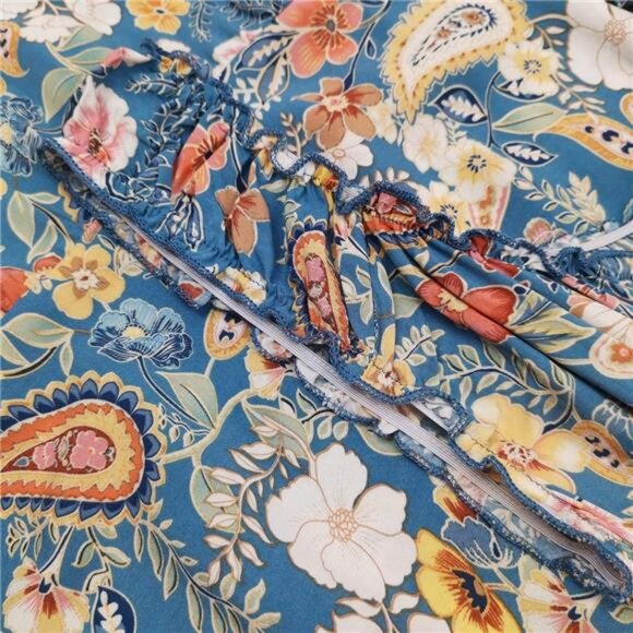 Women's 2025 Summer Boho Floral Print Tiered Casual Flowy Long Maxi Dress - Picture 5 of 6